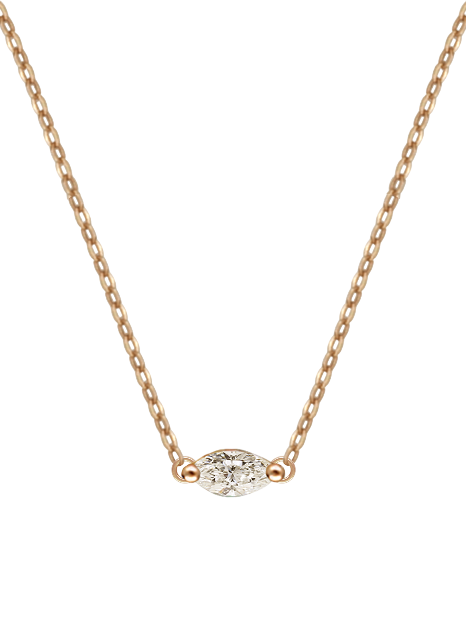 Marquise dainty gold necklace